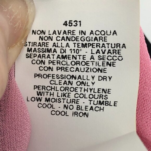 MOSCHINO Black and Pink V-Neck Bones Prehistoric Print Silk Dress Cheap and Chic - Picture 10 of 16